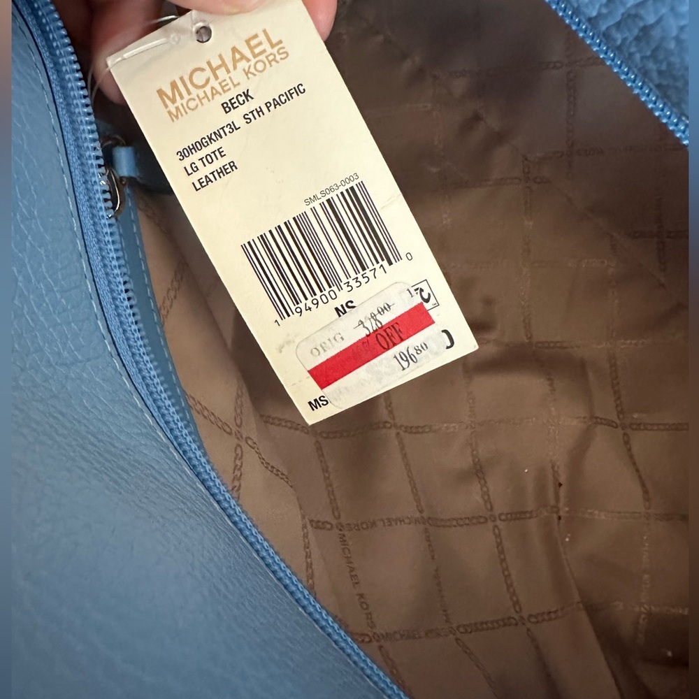 Michael Kors Sky Blue Tote with Gold Accents - Picture 5 of 8